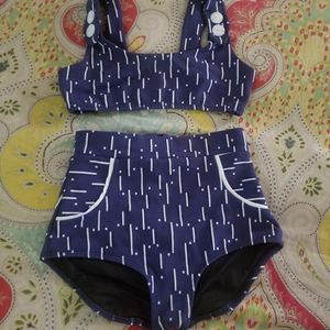 Old Fashioned Looking Blue 2 Piece